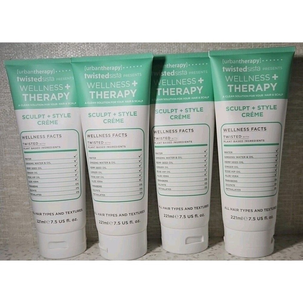 Lot Of 4 Twisted Sista Wellness + Therapy Sculpt + Style Creme 7.5 Fl.oz - NEW